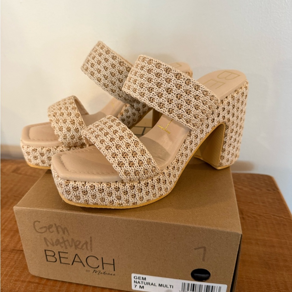 Beach by Matisse - size 7 - Gem - Natural Multi - Platform Heels